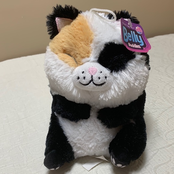 8” Belly Buddies Calico Cat Plush - Picture 1 of 10